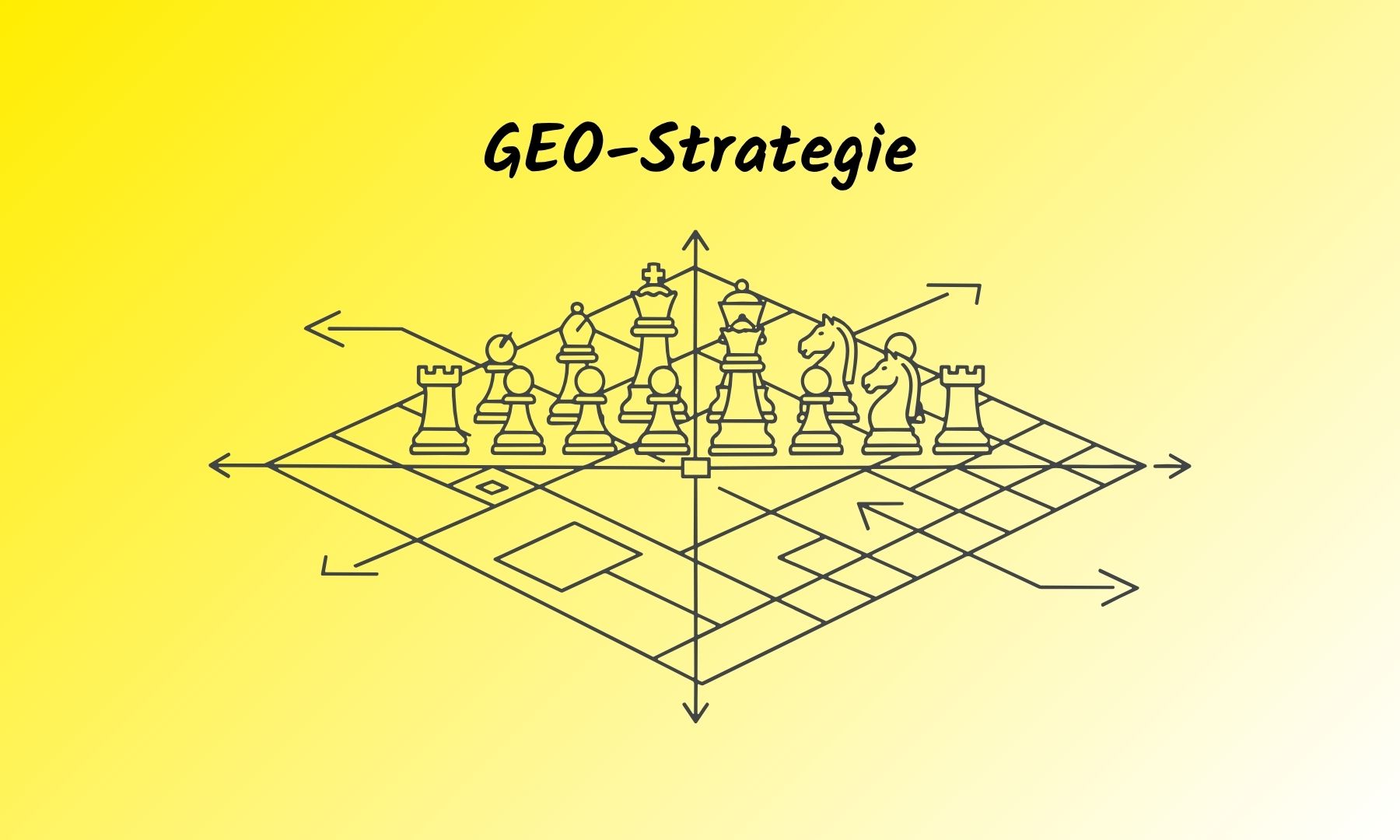 Illustration zu GEO Strategie zeigt Schachfiguren auf strategischem Spielfeld